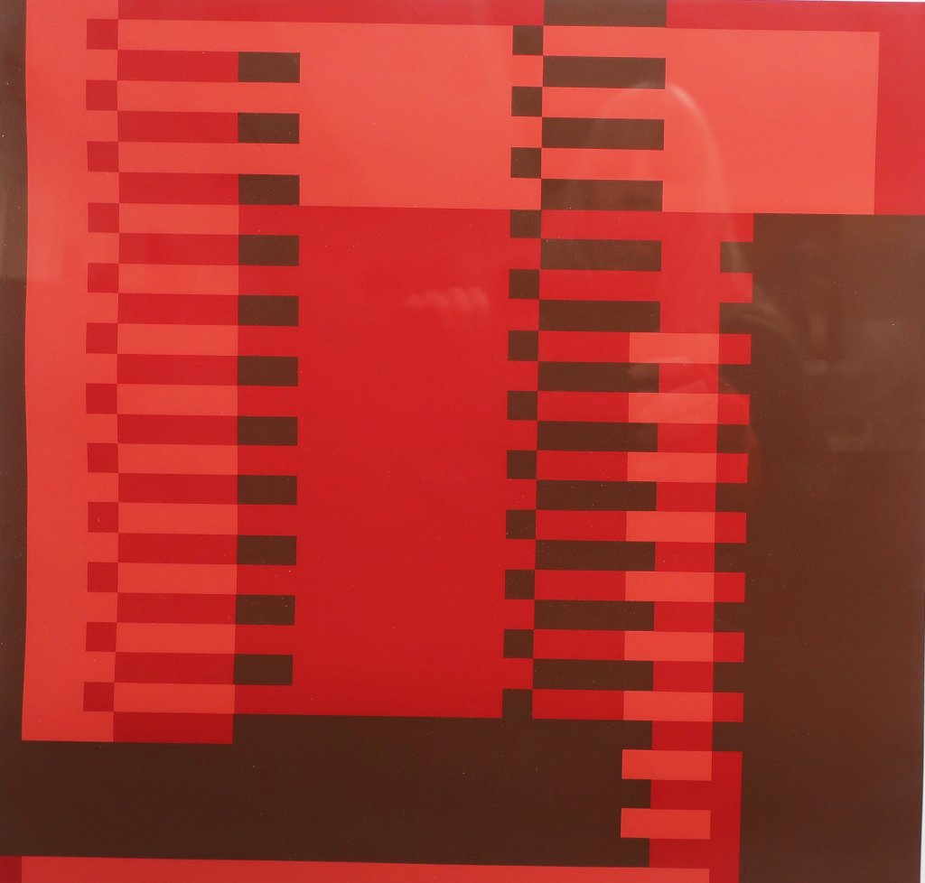 Albers, 2 Silkscreens, Red/Brown Geometric Forms (1 of 6)