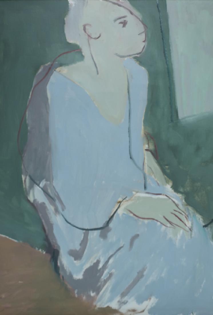 Schlessinger "Study in Blue" Seated Figure O/C (1 of 6)