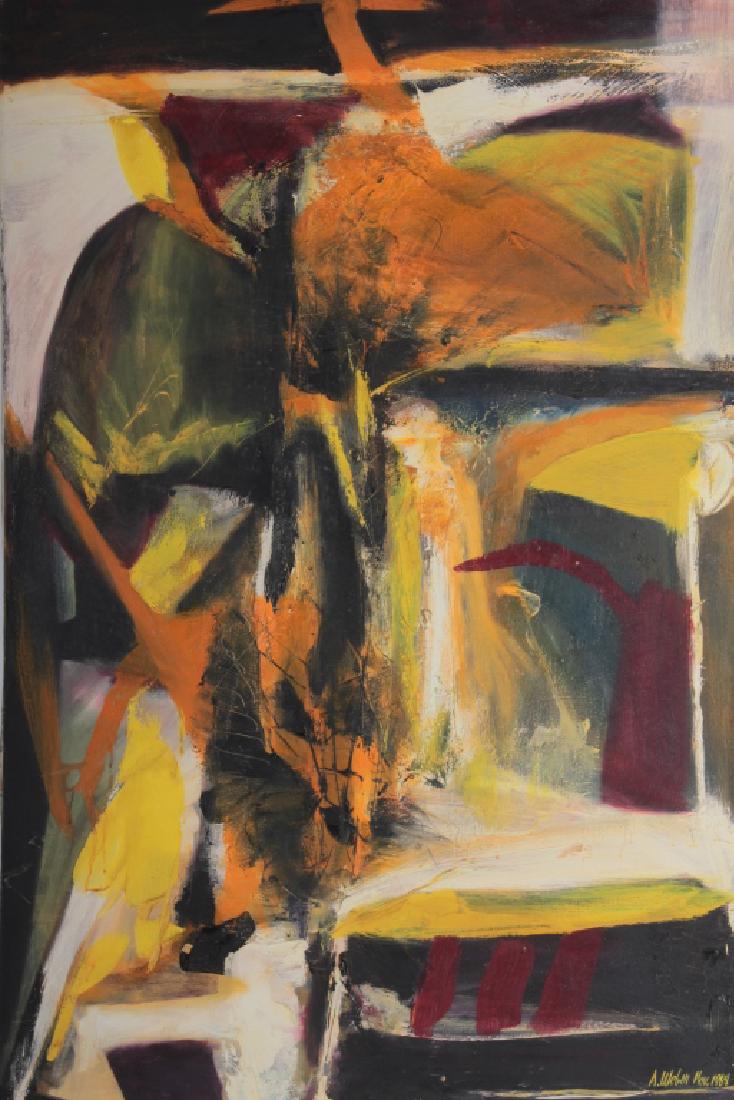 Arnold Weber, Am., 1921-2010, Impasto,O/C: Colorful Impasto, in Yellow in Orange, signed, dated 'Nov. 1964' [555-253] (RRSH31006)[PR] Dimensions: 44 x 30