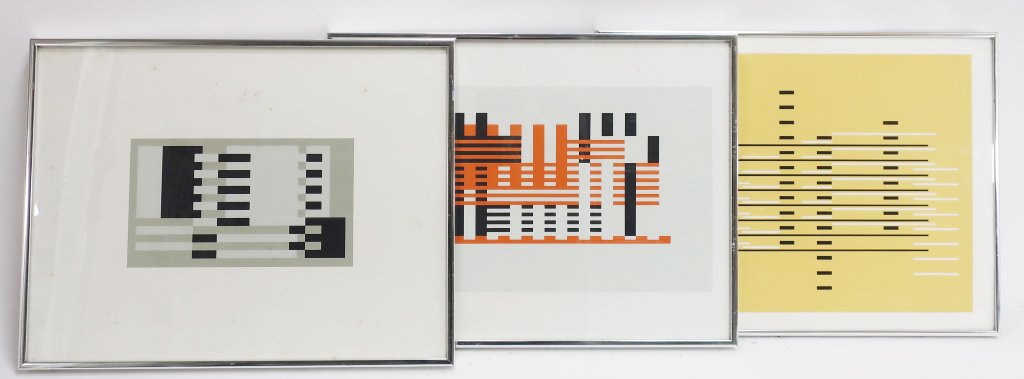 Albers, 3 Silkscreen Prints,Yellow/Orange/Grey (1 of 6)
