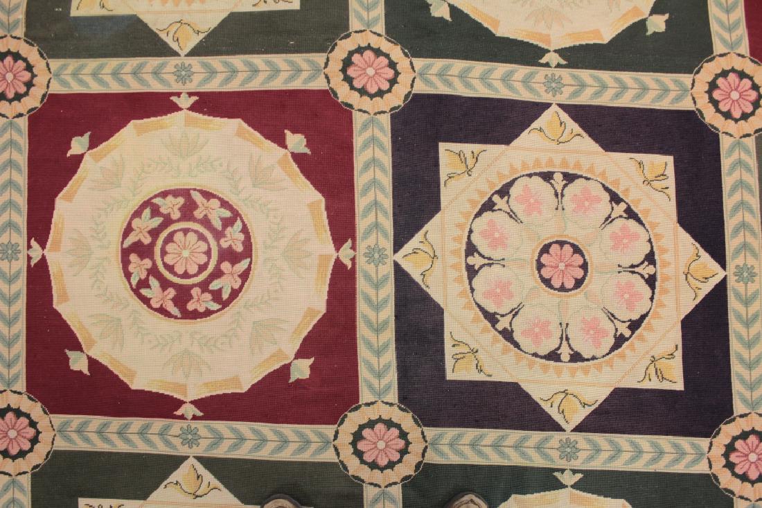 Aubusson Style Carpet, Medallions in Squares (1 of 7)