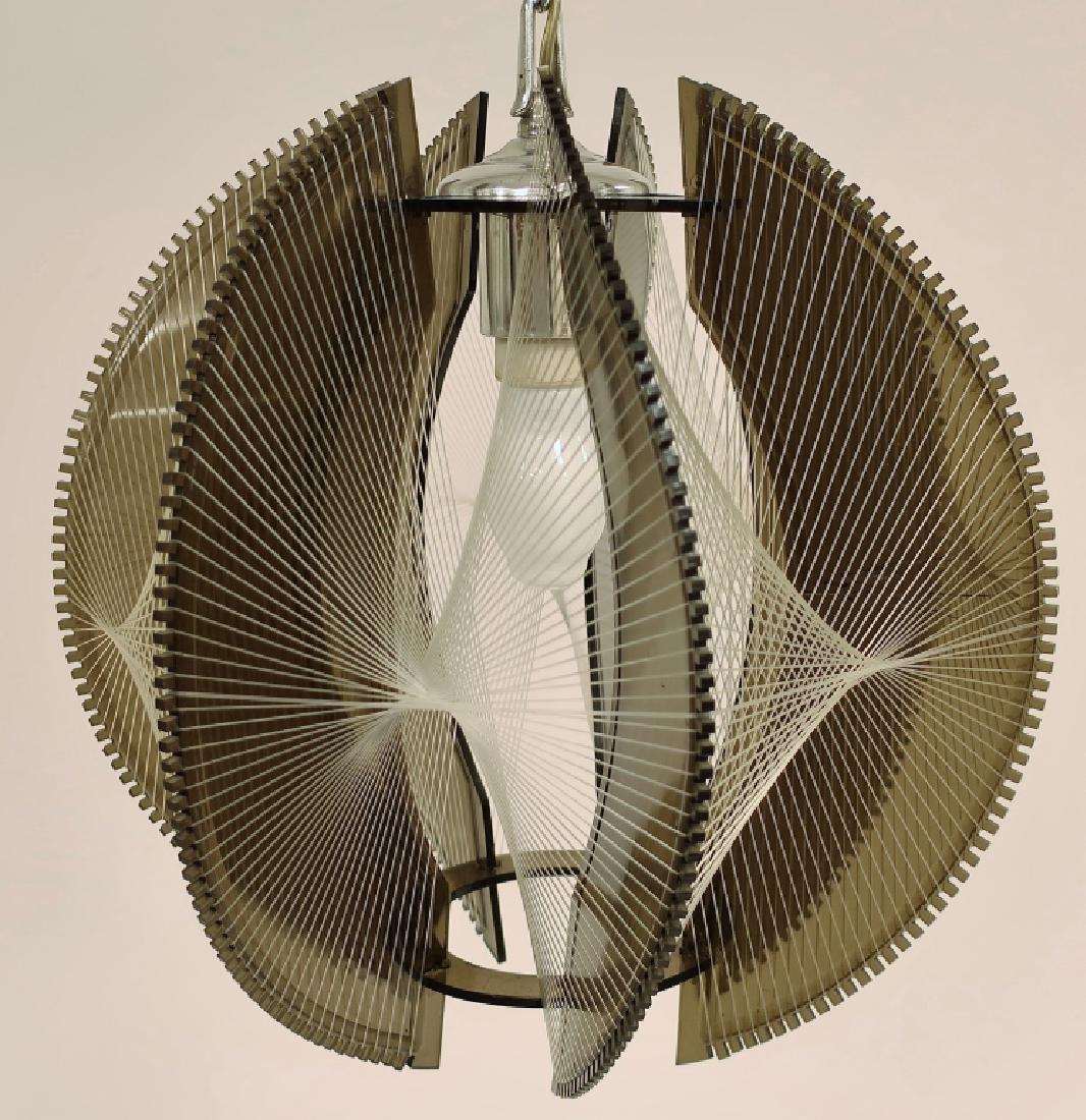 Midcentury Smoked Plexi Monofilament Pendant Light (1 of 6)