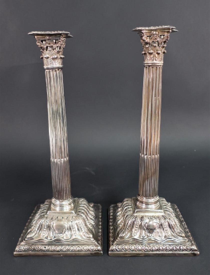 Pr Georgian Silver Column Candlesticks Cripps 1759 (1 of 6)