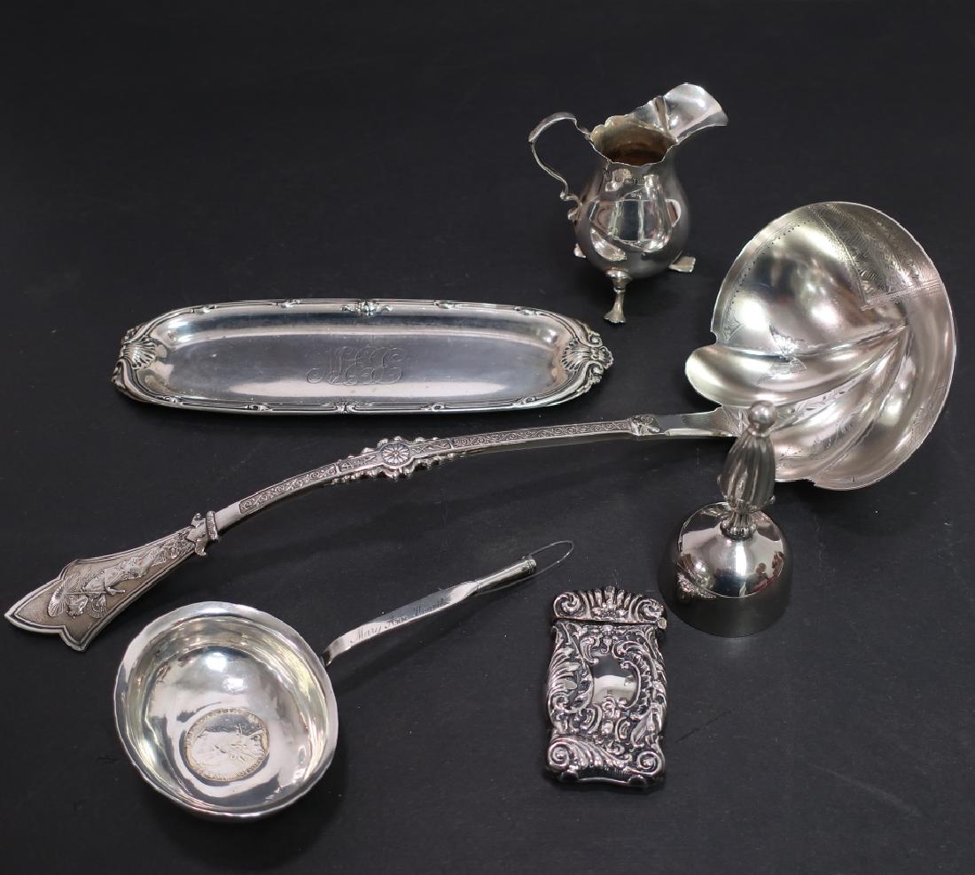 Lot of 6 Sterling Silver Items: Ladle Tray Pitcher (1 of 3)