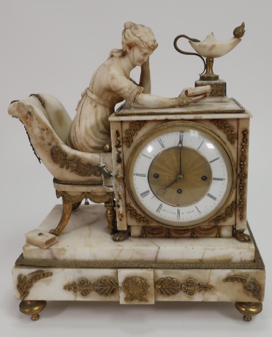 Austrian Marble Neoclassical Clock, 19th c., as is (1 of 7)