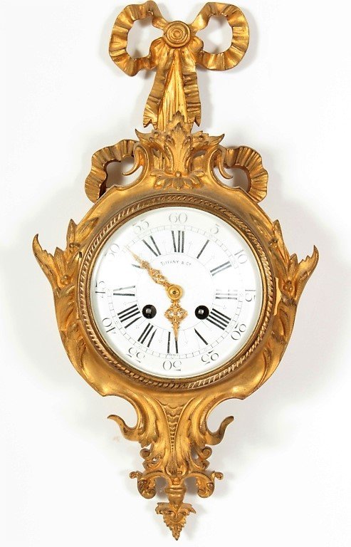 Tiffany & Co French Gilt Bronze Cartel Clock (1 of 9)