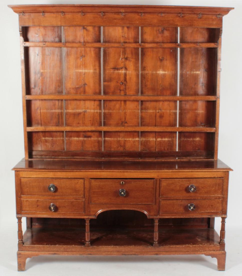 19th c. Welsh Cupboard, Oak  in 2 Parts (1 of 6)
