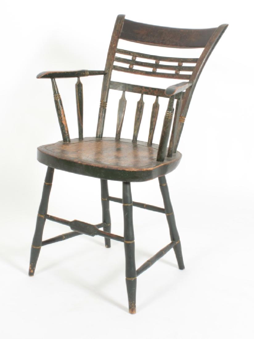 Green-Painted Stenciled  American "Fancy" Chair (1 of 6)