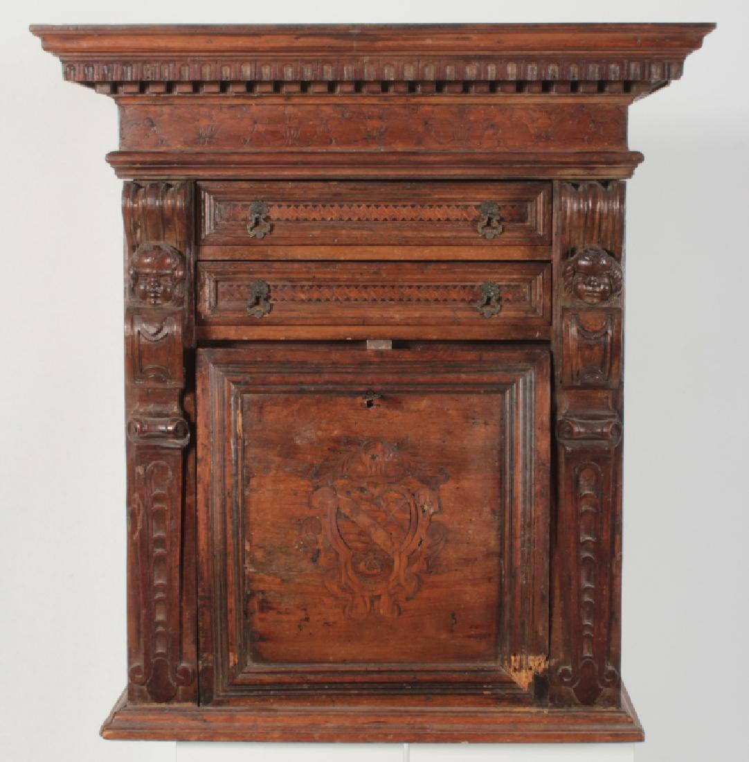 Italian Baroque Bambocci Walnut Writting Cabinet (1 of 9)
