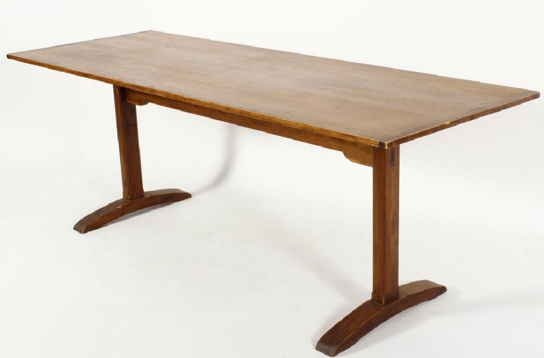Pine Farm Table w Planked Top, 20th c. (1 of 9)