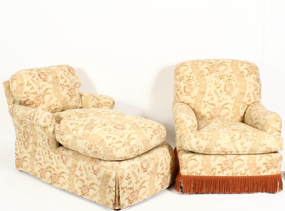 Upholstered Chaise Longue and Matching Armchair (1 of 5)