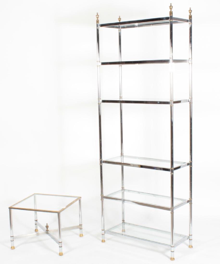 2 Pcs: Chrome and Glass Etagere and Side Table (1 of 6)