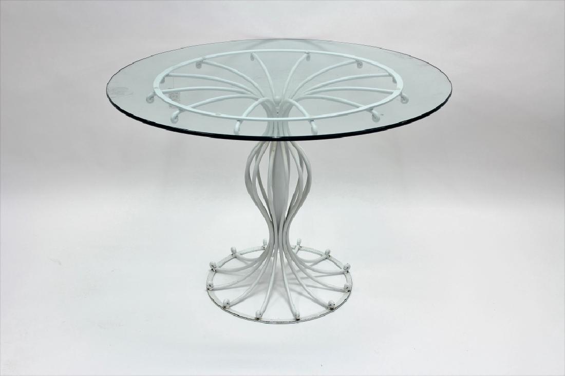 Bistro Table, Metal w/ Round Glass Top, 20th c. (1 of 5)