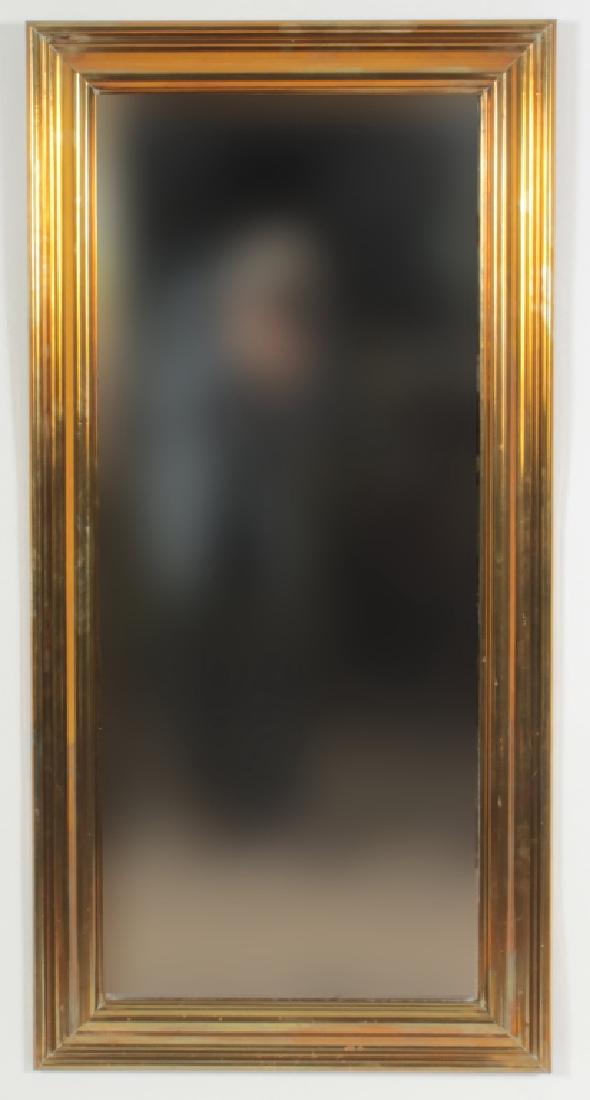 Large Brass Framed Beveled MIrror (1 of 4)