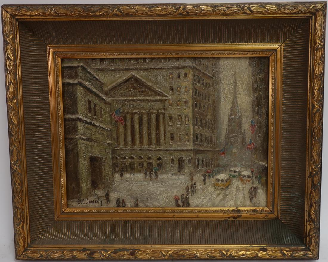 Wall Street in Winter, 20/21st C., o/p (1 of 7)