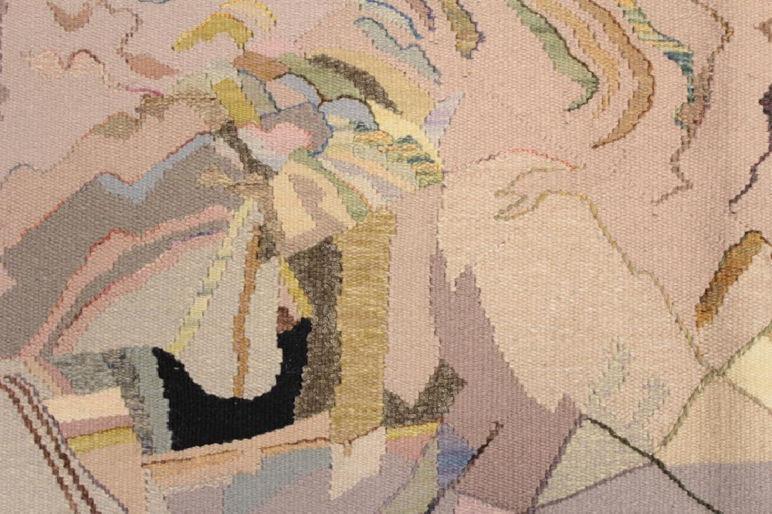 Michelle Lester 1942-2002 Charybdis, Wool Tapestry: Michelle Lester (American 1942-2002) "Charybdis", Wool Tapestry, 20th c.. Titled, dated and signed on verso: "Charybdis (c) 1983 Michelle Lester, Weaver: Mary Ann Sievert". (QERS2421 AC) Textile Art: