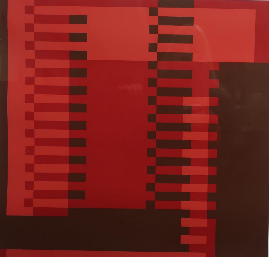 Albers, 2 Silkscreens, Red/Brown Geometric Forms (1 of 6)