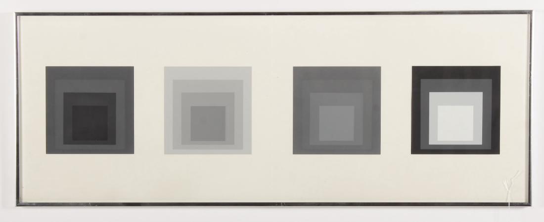 Albers, Diptych Silkscreen, 4 Grey/Black Squares (1 of 5)