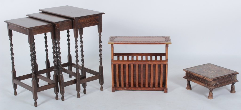 Three 19-20th C. Carved Wooden Occasional Pieces (1 of 8)