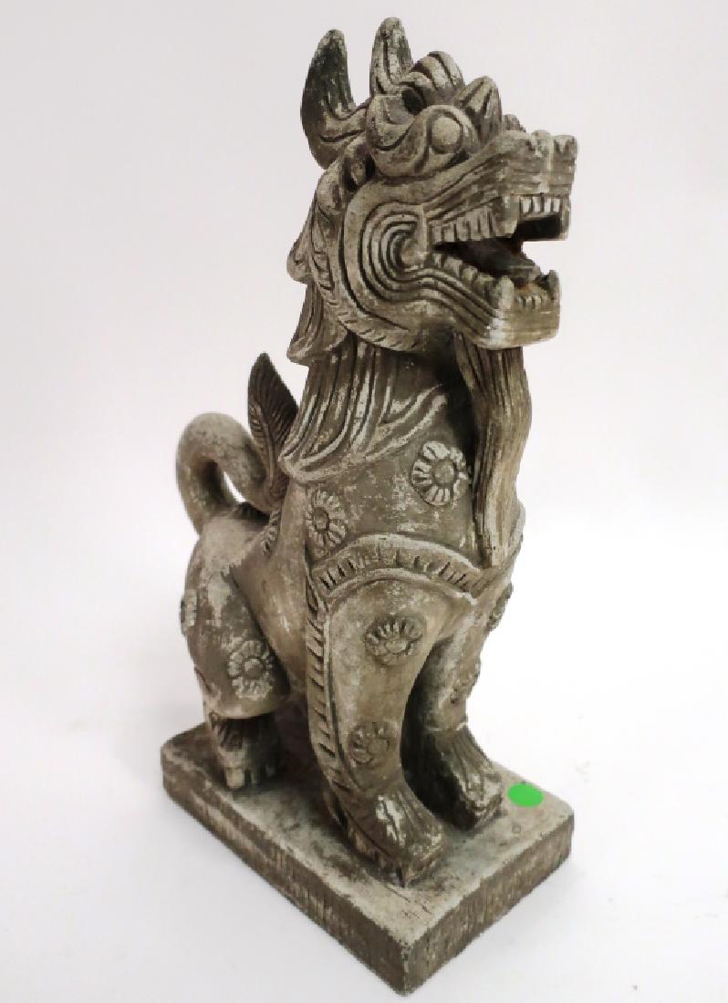 Chinese Carved Stone Buddhist Temple Lion: Chinese Buddhist Temple Lion, stone (JOMI3459)(WK) Dimensions: 17 H Provenance: From the Randolph Collection, Philadelphia, Pennsylvania