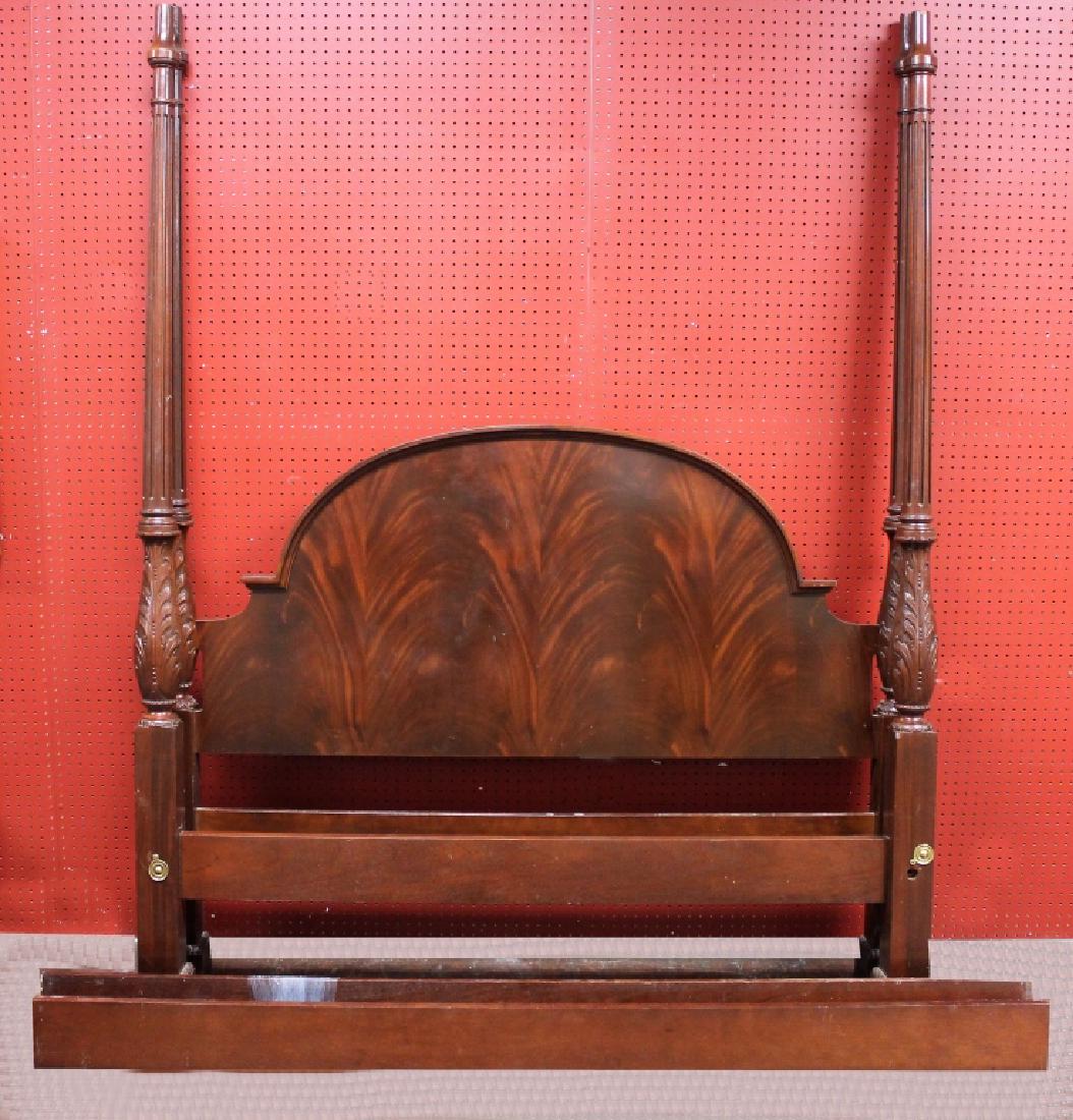 Baker Queen Size Mahogany Carved 4 Poster Bed