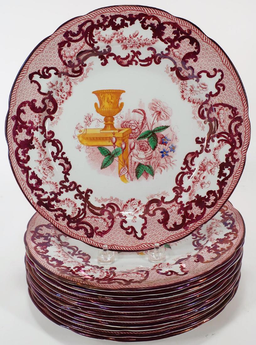 12 Antique Spode Porcelain  Plates, c. 1890's (1 of 5)