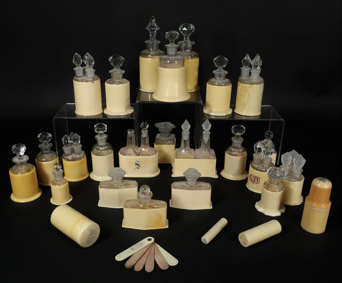 Art Deco Glass and Pryalin Perfume Bottles (1 of 6)