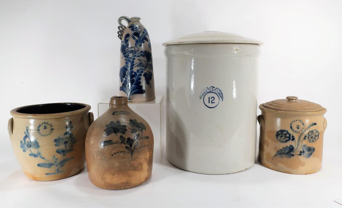 Four 19th C. Pieces of Stoneware and a 20th C. Jug (1 of 7)