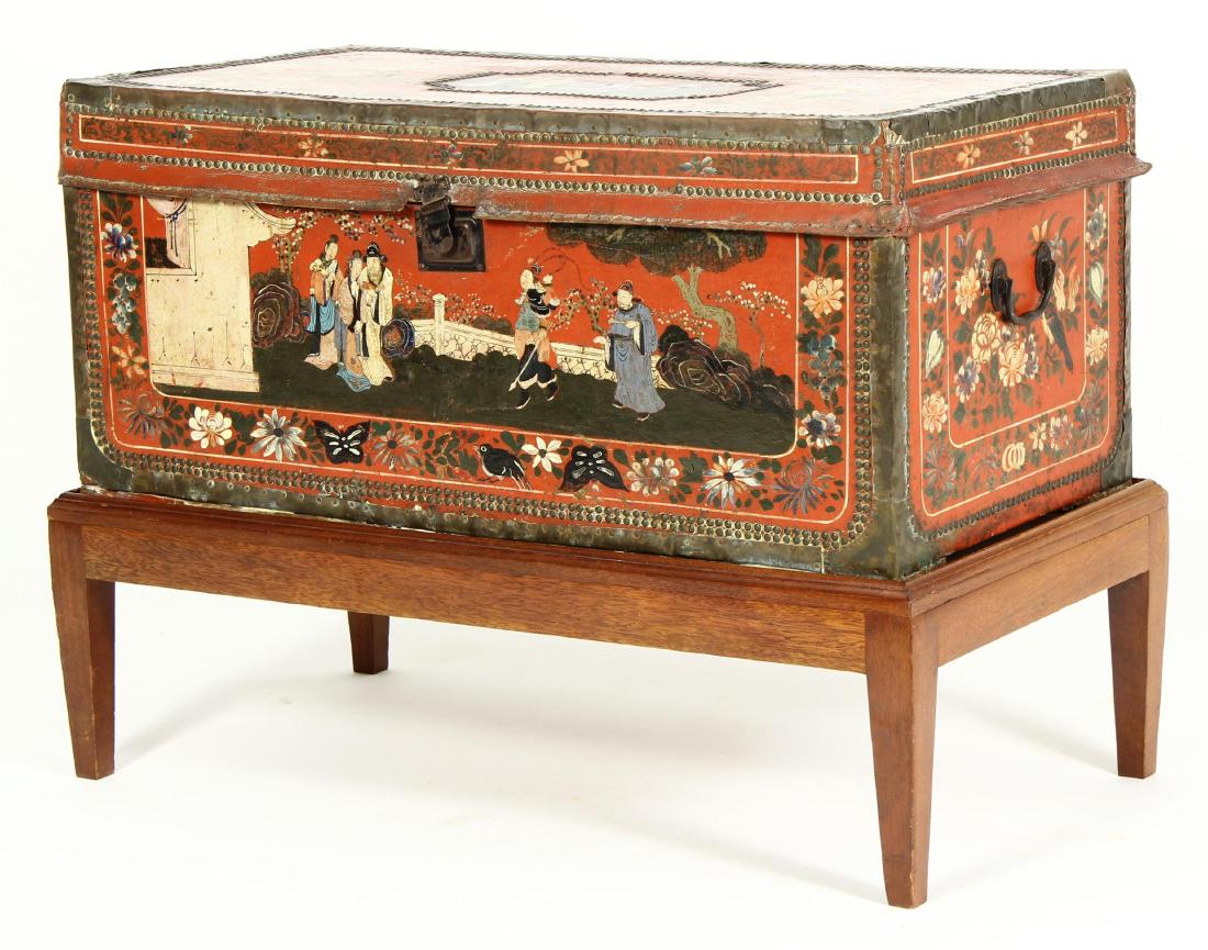Chinese Leather Covered Trunk, c. 1900 (1 of 7)