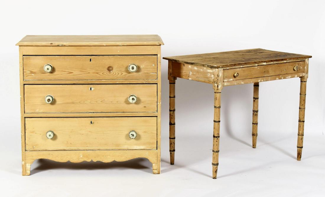 Stripped Pine 3 Drawer Chest and Table (1 of 7)