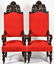 Pair of English Tudor-Style Carved Arm Chairs