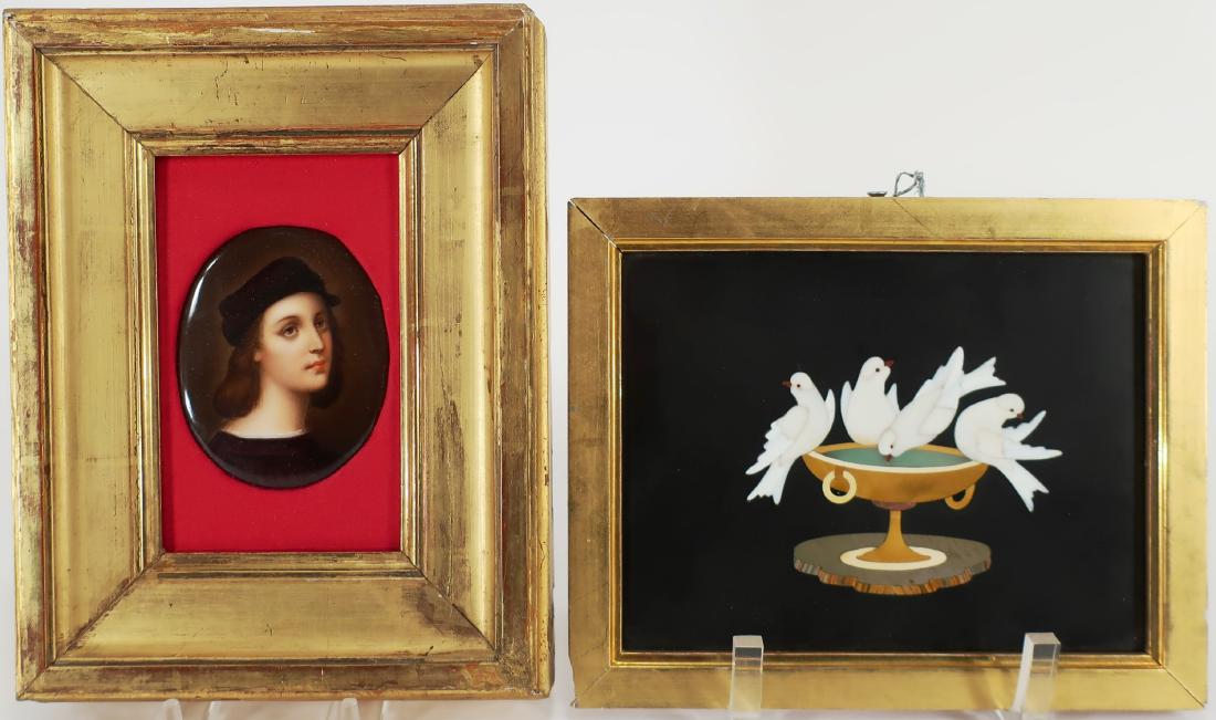 2 Petra Dura Doves Plaque & Porcelain Portrait (1 of 6)