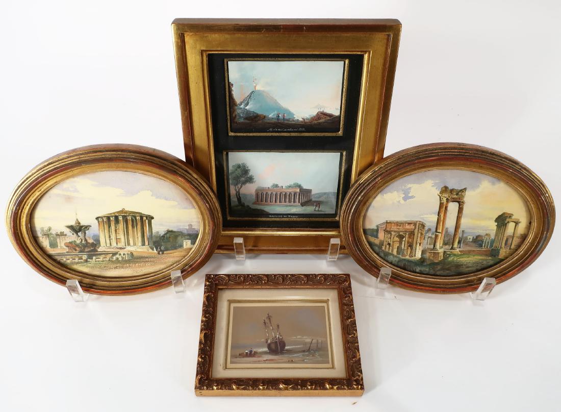 Lot of 5 Small Watercolors Archeological Sites (1 of 9)
