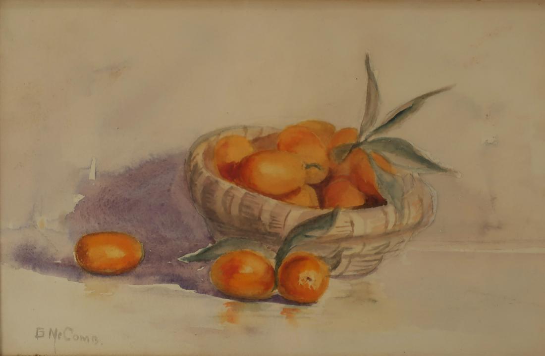 American School, Basket of Fruit, W/C, signed (1 of 5)