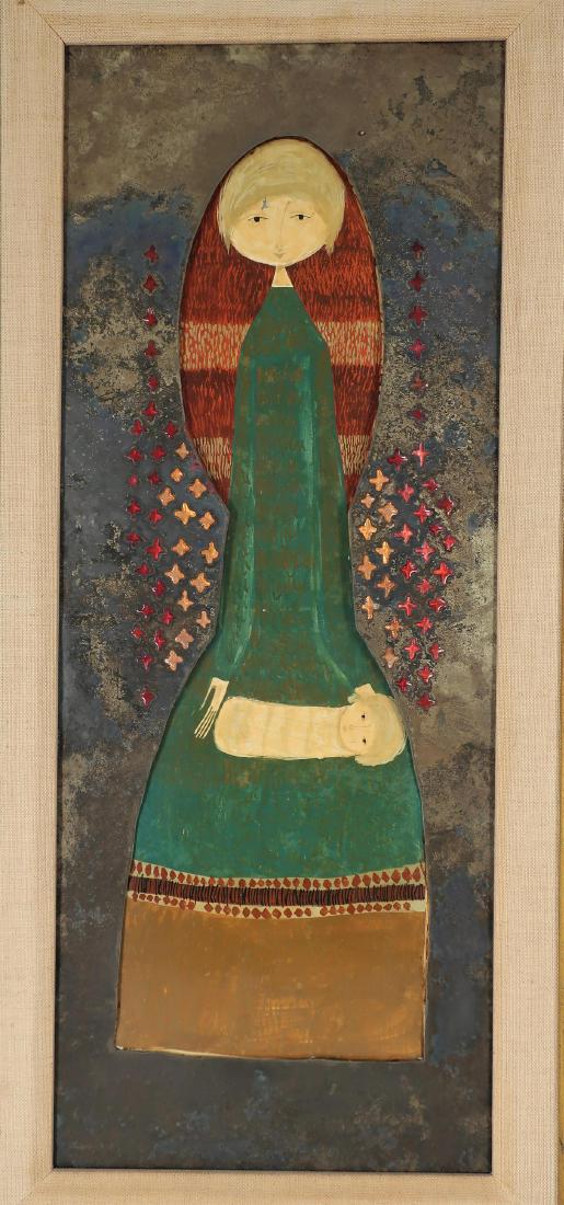 Folk Art Madonna and Child, Mixed Media & Collage (1 of 5)