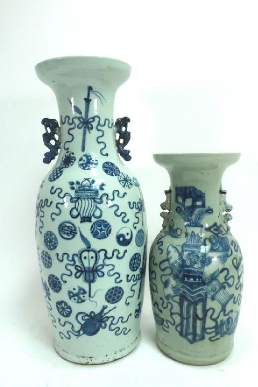 Two Blue And White Chinese Vases Two Blue And White Chinese Vases