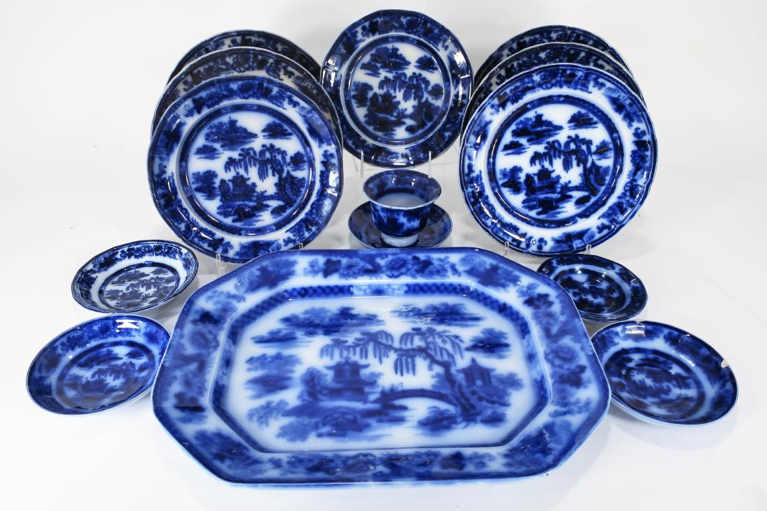 "Manilla" Pattern Flow Blue Platter and Others (1 of 7)