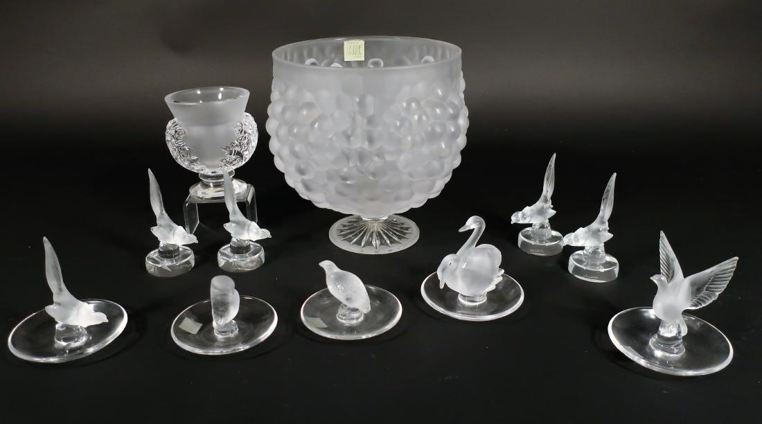 11 Pcs Lalique: Large Bowl Small Bowl 9 Smaller Pc (1 of 9)