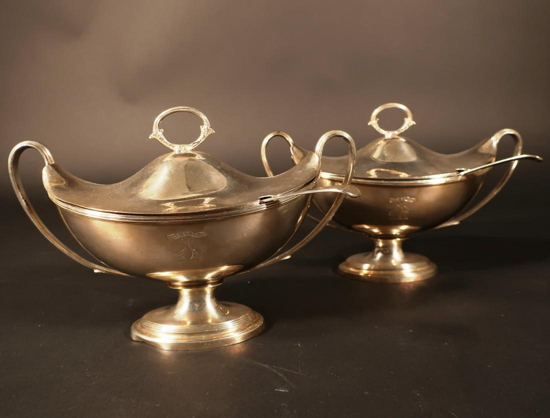 Pair of Paul Storr Covered Tureens; 2 Ladles (1 of 9)