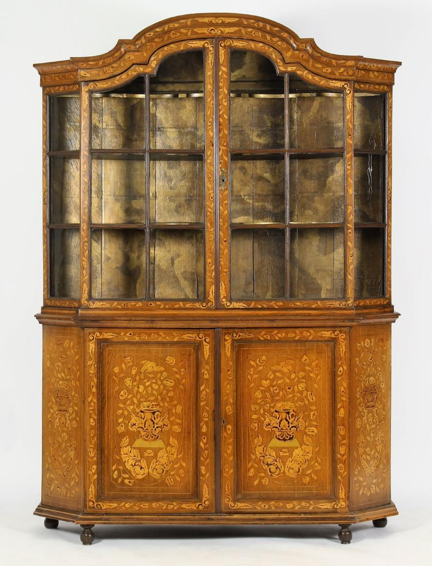 Dutch Elmwood Inlaid Cabinet, 18th-19th C. (1 of 8)