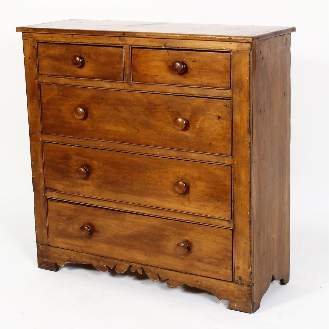 Pine 5-Drawer Chest, 19th C. (1 of 8)