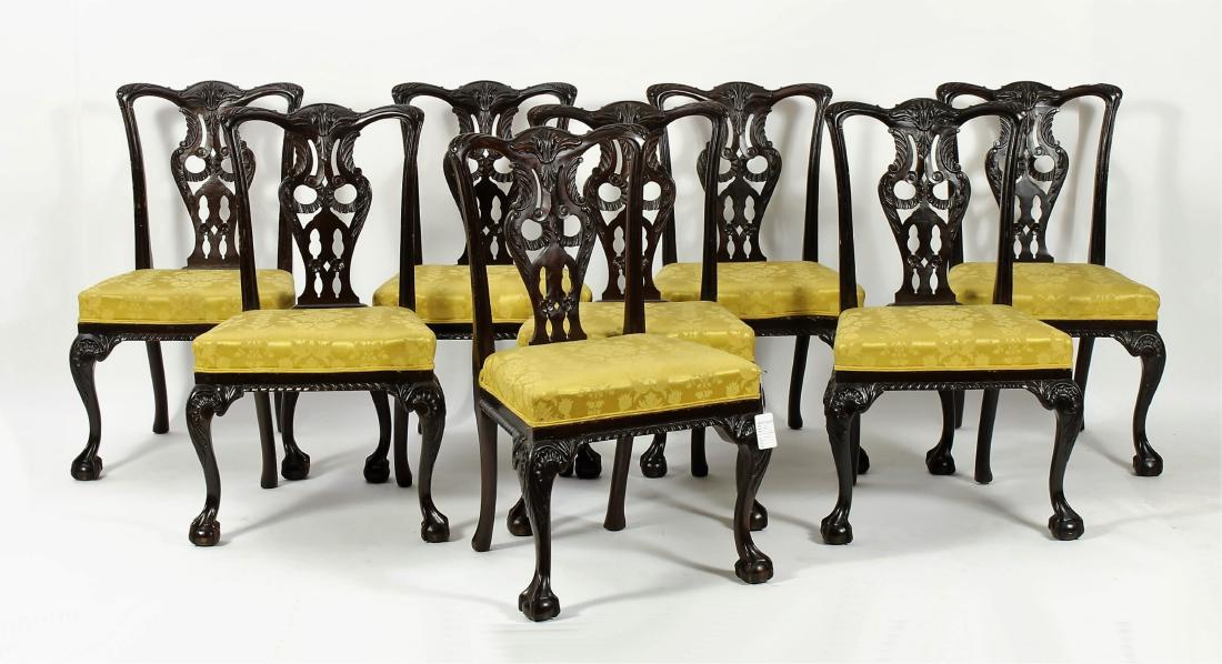 8 Chippendale Style Chairs, S & H Jewell of London (1 of 10)