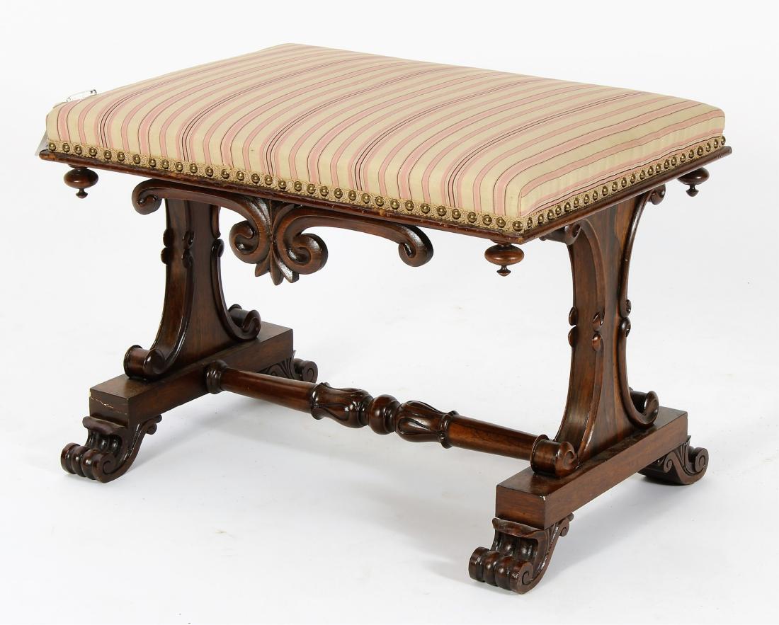 William and Mary Style Carved Bench (1 of 8)