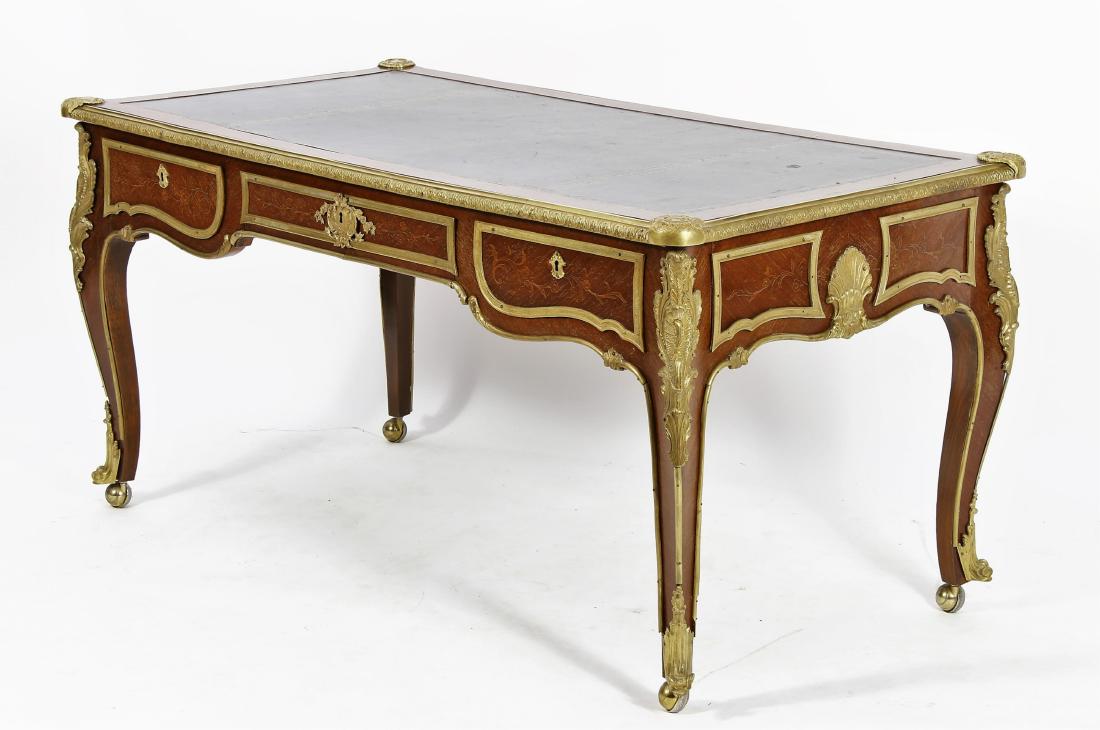 Louis XV Style Floral Inlaid Bureau Plat (1 of 9)