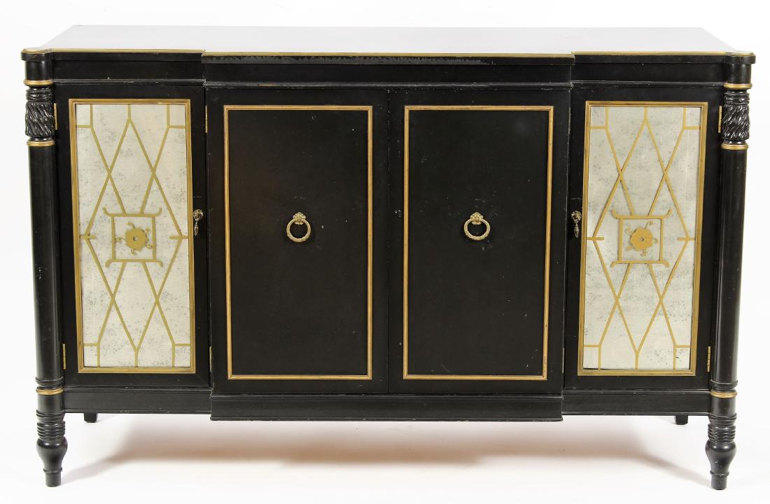 French Empire-Style Cabinet, Ebonized, Gold Washed (1 of 6)