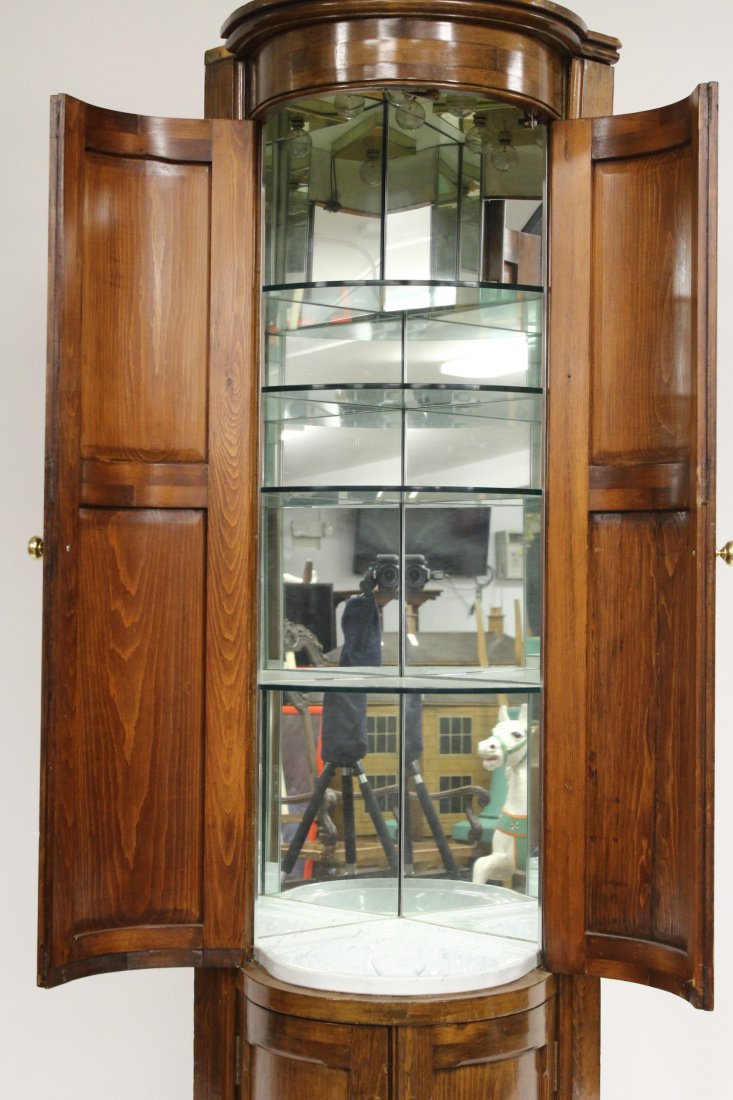 Tall English Pine Curved Corner Bar Cabinet (1 of 7)