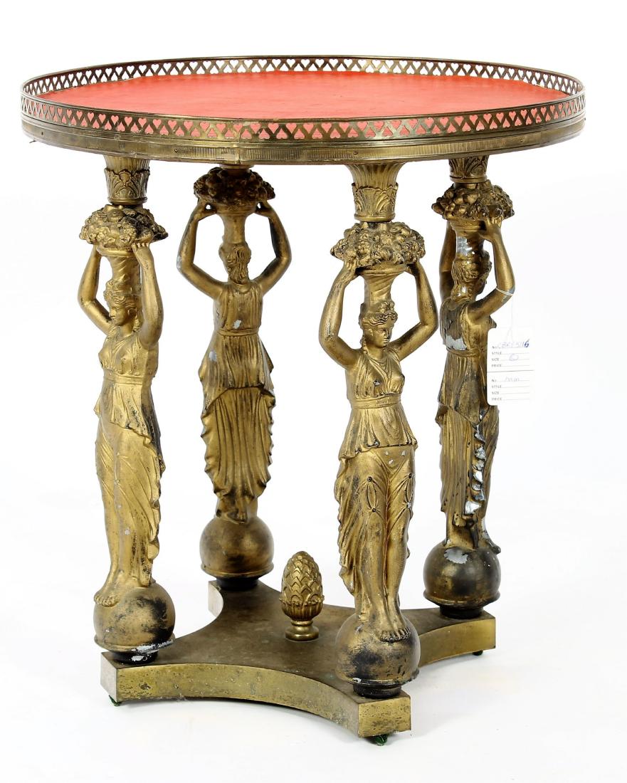 Greek Revival Cast Metal/Brass Side Table (1 of 6)