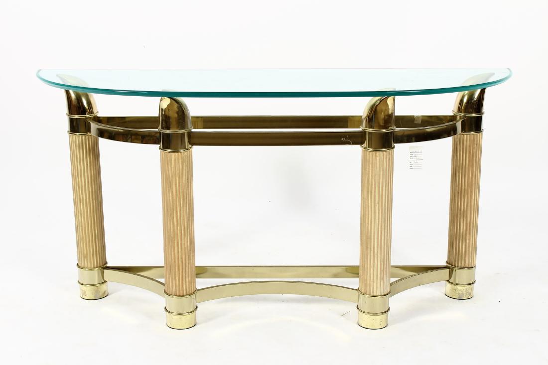French Deco Style Wood/Brass Console Table (1 of 5)