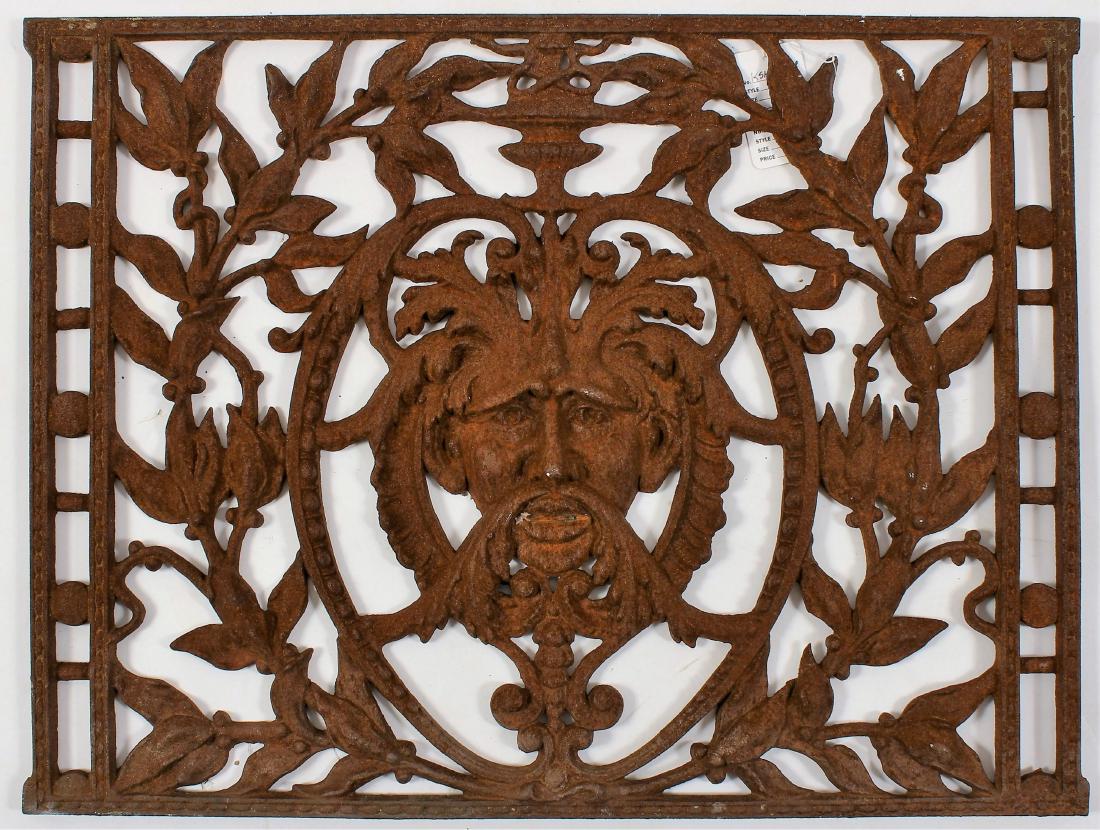 19th c. Cast Iron Grotesque Garden/Window Grate (1 of 5)