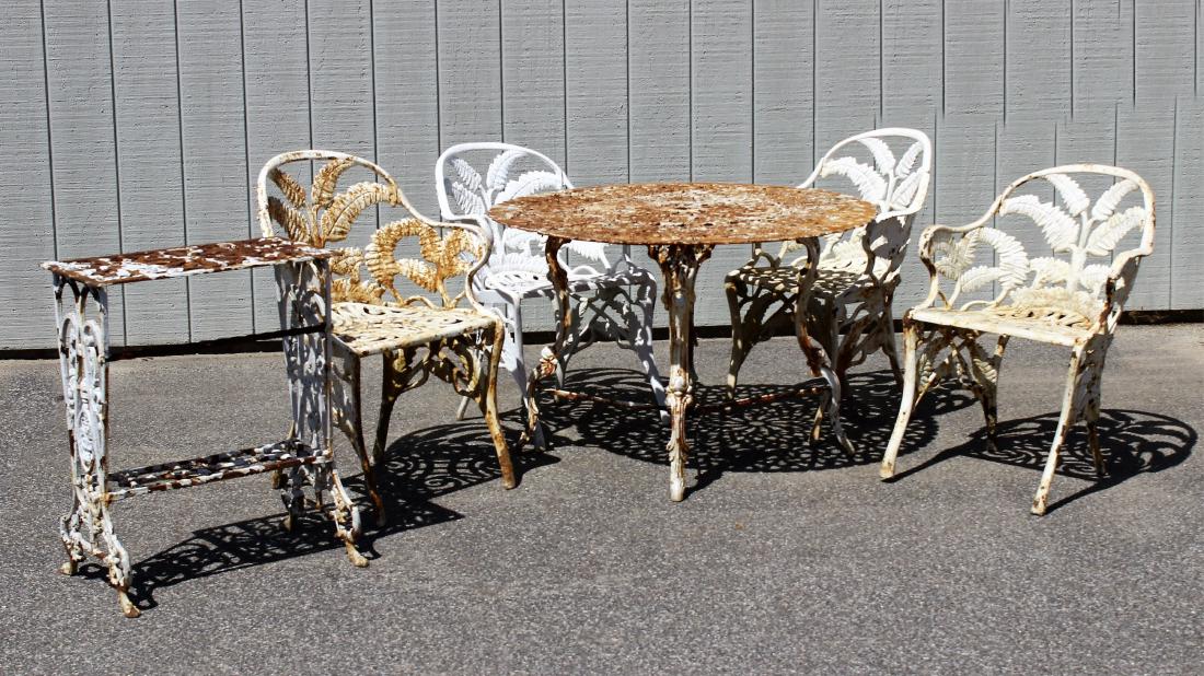 6 Pc. Vintage Antique Cast Iron Garden Set Robert Wood (1 of 7)